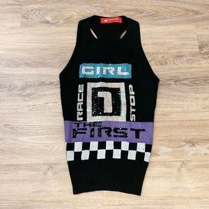 Vintage Y2K 90s sequins glitter cyber nascar vibes top